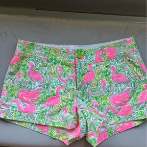 Lilly Pulitzer Walsh Short Women's Size 4 "Hot Wings Flamingo" print